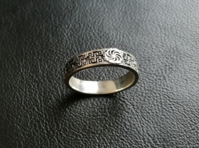 Славянское кольцо Змеевик - серебро 