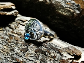 Кольцо Лунница - Жар птица - Серебро (2.3 см.)