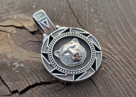 Медальон Белый Медведь - Серебро (3.5 см)