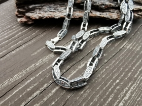 Обережная цепь c рунами из серебра (d 5 мм) 