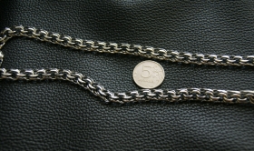 Цепь из серебра Медведи - плетение Бисмарк (8-10 мм)