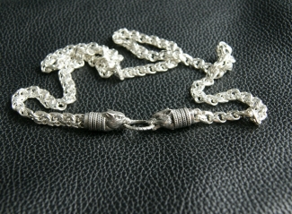 Цепь из серебра с волками - плетение Бисмарк (d 4 мм) ― Алтайстронг - Амулеты, Обереги, Талисманы