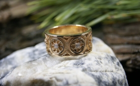 Обручальное кольцо Свадебник - Ладинец - золото с фианитами