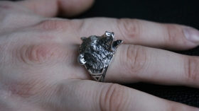 Перстень Велес-Медведь - серебро