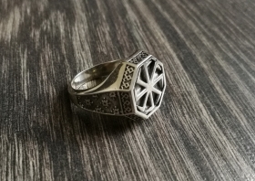 Перстень Коловрат с рунами - Серебро