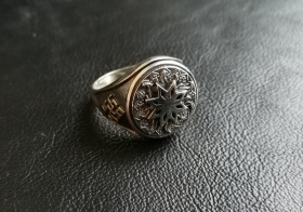Перстень Алатырь в солнце  - Серебро