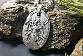 Медальон Бог ОДИН (Водан,Вотан) - Серебро (5 см)