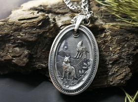 Медальон Бог ОДИН (Водан,Вотан) - Серебро (5 см)