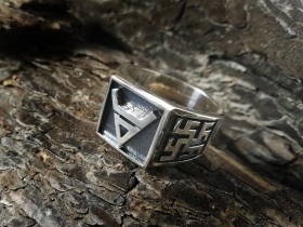 Перстень Символ Велеса/Одолень трава + Цветок папоротника - серебро 