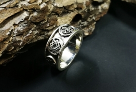 Славянское обережное кольцо - серебро 