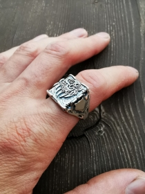Перстень Печать Велеса (лапа медведя) - Серебро (1.5 см) 