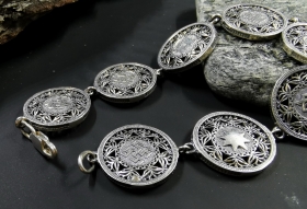 Славянский браслет узорный - Серебро (1.7 см)