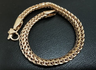 Браслет плетение кобра (6мм) - Золото ― Алтайстронг - Амулеты, Обереги, Талисманы
