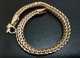 Браслет плетение кобра (6мм) - Золото