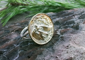 Кольцо Лада с позолотой - серебро (1.9 см)