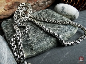 Цепь из серебра - плетение квадратный Бисмарк (d 5 мм) 