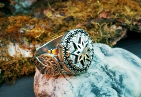 Перстень Алатырь с совой - серебро 