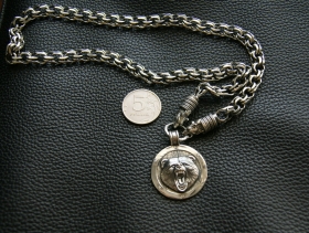 Цепь из серебра Медведи - плетение Бисмарк (8-10 мм)