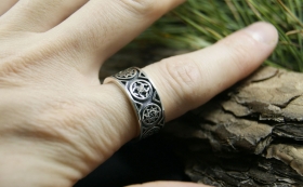 Обручальное кольцо Свадебник/Обережник - Серебро с фианитом
