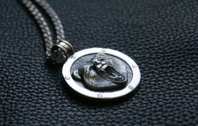 Медальон Медведь - символ Велеса - Серебро (3 см)