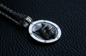 Медальон Рысь - символ Велеса - Серебро (2.8 см)