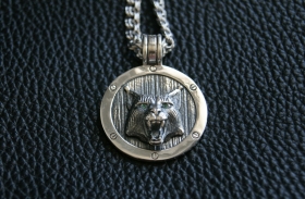 Медальон Рысь - символ Велеса - Серебро (2.8 см)