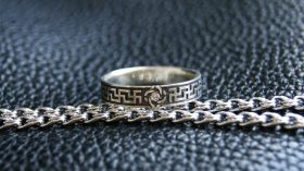 Обручальное кольцо Свадебник - серебро с фианитом