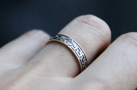 Обручальное кольцо Свадебник - серебро с фианитом